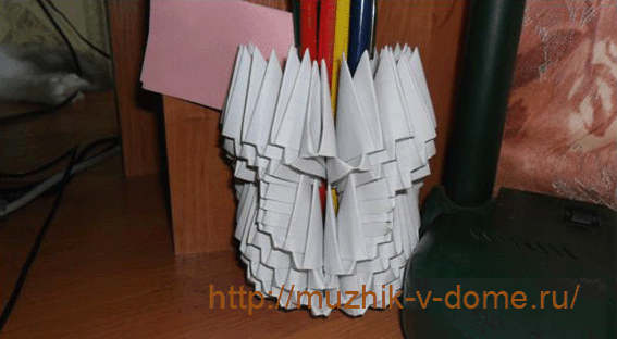 модульное оригами карандашница